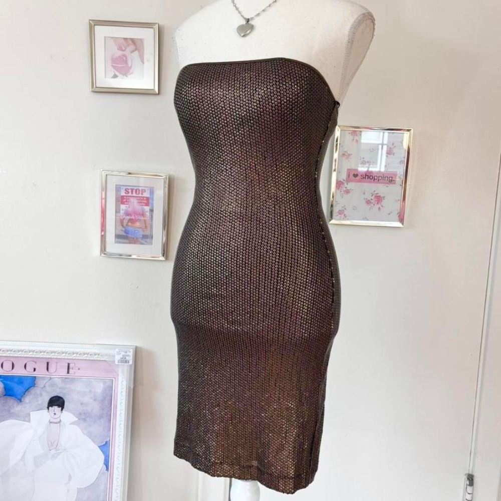 Y2K‎ Bebe Sequinned Strapless Mini Dress - Picture 3 of 8